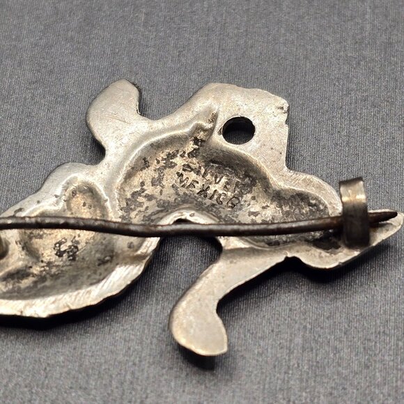 VTG Mexican Silver Dancing Donkey Brooch 1.25" Burro Folk Art 1930s Marked 4.01g - Picture 4 of 6